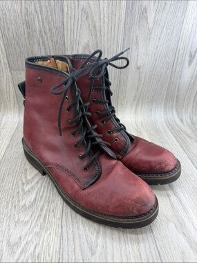 PIKOLINOS Burgundy Red Leather Lace-Up Boots